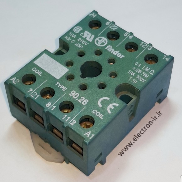 سوکت رله ریلی FINDER 8PIN-RAIL-90.26