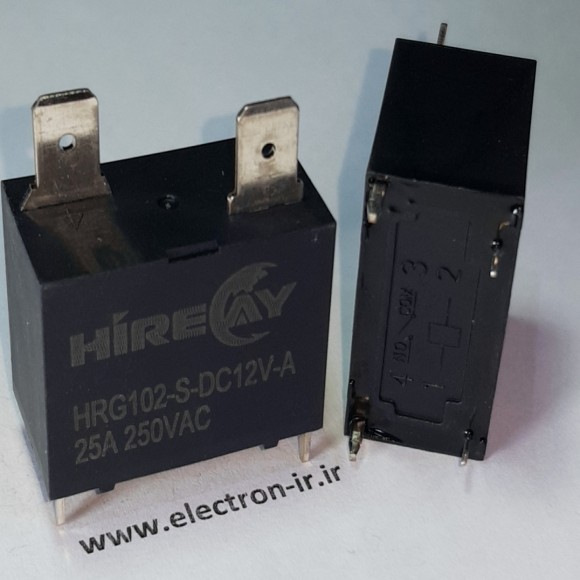 رله شاخکدار HRG102-S 12VDC-25A