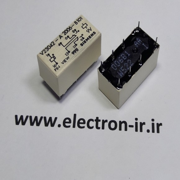 SIEMENS ORIGINAL 9VDC-2C V23042-A2006-8101 رله مخابراتی دو کنتاکت - دو باز دو بسته 9 ولت