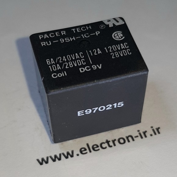 رله پایه میلیون یک باز و بسته 6آمپر   PACER RU-9SH-1C-P  9VDC-1C-6A