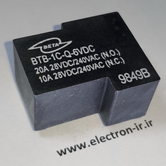 رله تی یک بازوبسته 20 آمپر BETA BTB-1C-Q-6VDC 6VDC-1C-20A  6PIN