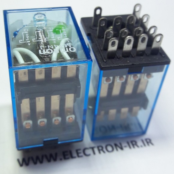 رله امرن چهار کنتاکت بازوبسته24ولت پایه سوکتی 5آمپر OMRON MY4J 24VDC-4C-5A