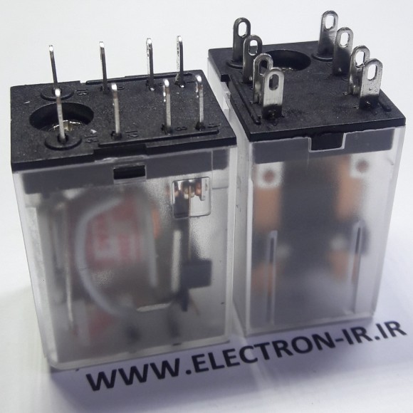 رله پایه راستا سوکتی دو کنتاکت 7آمپردوبازودوبسته بوبین 220ولت  MY2N-J 220VAC-2C-7A