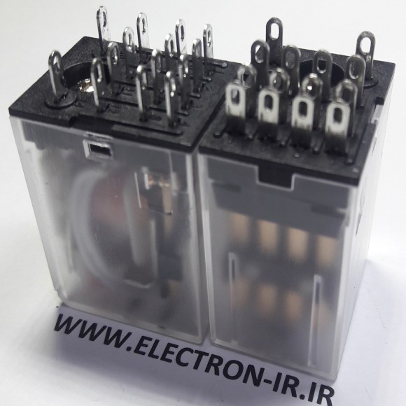 رله چهار کنتاکت بازوبسته 220ولت پایه سوکتی 5آمپر HRP-18-4C  MY4 220VAC-4C-5A  HIRE