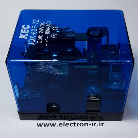 رله صنعتی پایه پیچی ریلی دو باز دو بسته 24VDCولت 80آمپر POWER RELAY KEC JQX-62F-2Z 24VDC-2C-80A