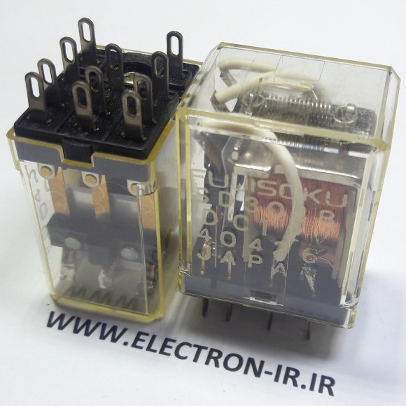 رله سه کنتاکت بازوبسته پایه سوکتی 7آمپر ژاپن اصل 12ولت FUJISOKU SD304B-DC12VDC 12VDC-3C-7A ORIGINAL