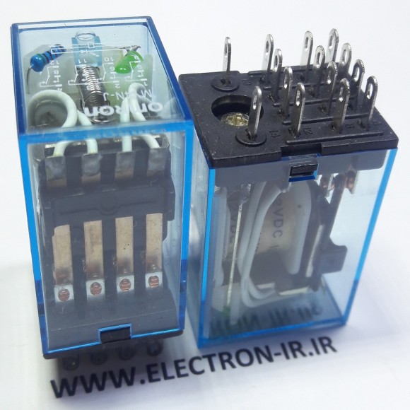 رله امرن چهار کنتاکت بازوبسته12ولت پایه سوکتی 5آمپر OMRON MY4J 12VDC-4C-5A