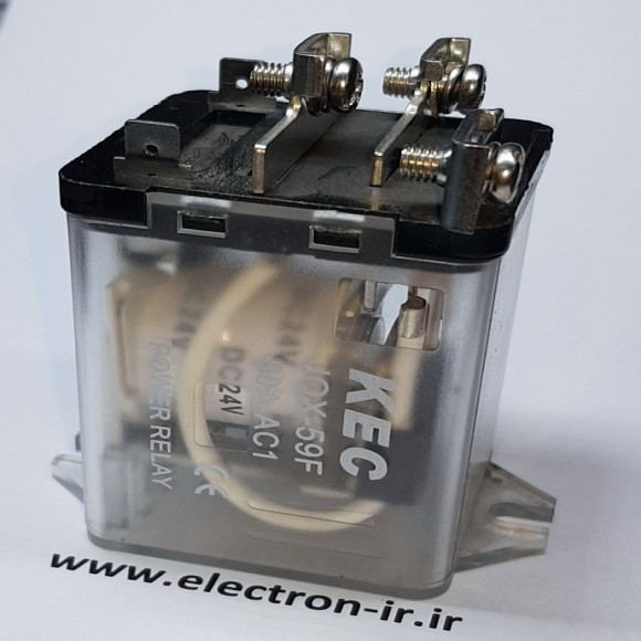 رله صنعتی جاپیچ دار گوشواره ای24 ولت80 آمپر یک باز یک بسته POWER RELAY JQX-59F 24VDC-1C-80A