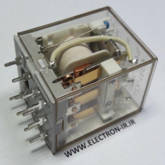 رله سه کنتاکت باز و بسته 110ولت ای سی 7 آمپر پایه سوزنی JZX-18FF 3CBAC110V1L 110VAC-3C-7A