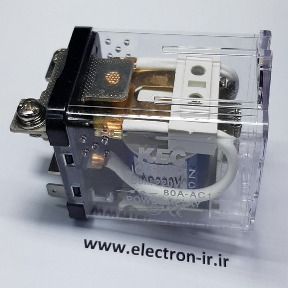 رله صنعتی جاپیچ دار گوشواره ای220 ولت80 آمپر یک باز یک بسته POWER RELAY JQX-59F 220VAC-1C-80A