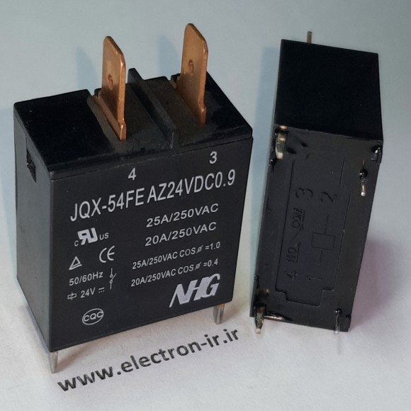 رله شاخکدار  NHG JQX-54FEAZ24VDC0.9 24VDC-25A