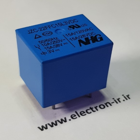 رله پایه میلیون یک باز و بسته 15آمپر   NHG JZC-22FFC15L3VDC 3VDC-1C-15A