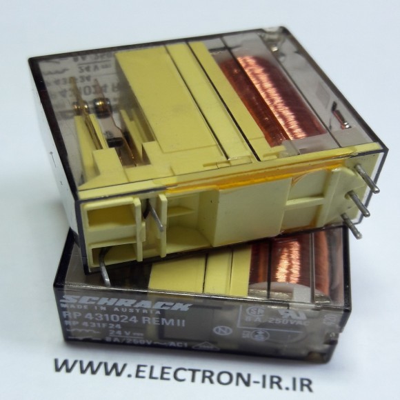رله لچ دو بوبین 24ولت 8آمپر  SCHRACK RP431024 REMII 24VDC-8A ORIGINAL LATCH RELAY