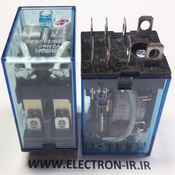 رله امرن اصل طرح ایزومی پایه سوکتی دوبازوبسته 220ولت  ORIGINAL OMRON  LY2N-J  220VAC-2C-10A