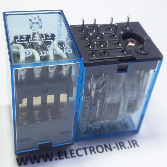 رله امرن چهار کنتاکت بازوبسته12ولت پایه سوزنی 5آمپر OMRON MY4J 12VDC-4C-5A