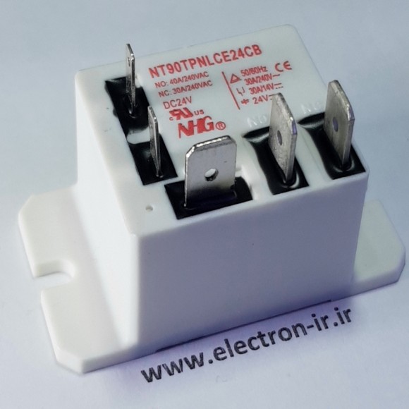 رله شاخکدار جا پیچ دار (گوشواره ای ) NHG NT90TPNLCE24CB 24VDC-40A